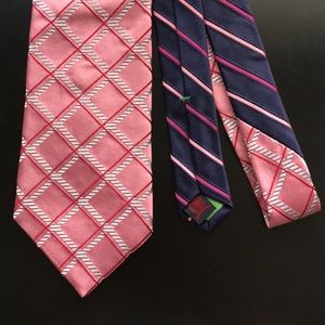 split color pink / blue necktie